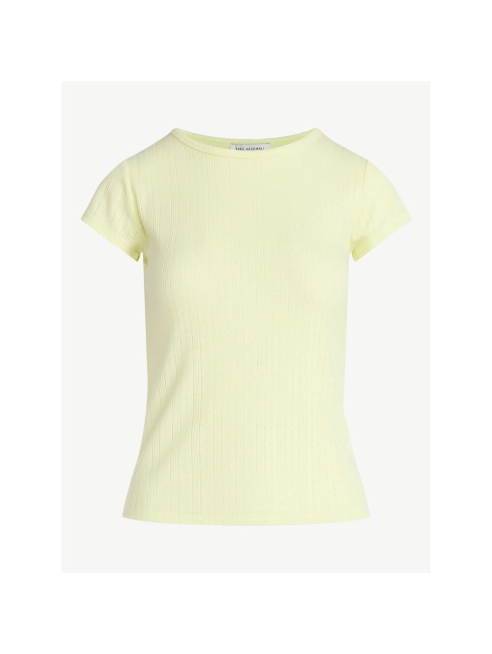 Free Assembly Women Pointelle Mini Tee with Short Sleeves M (8-10)